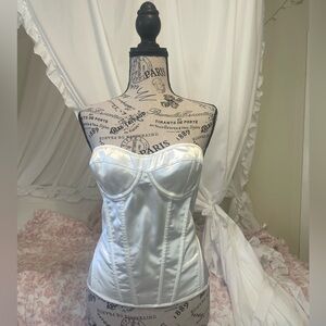 Elegant White Satin Corset